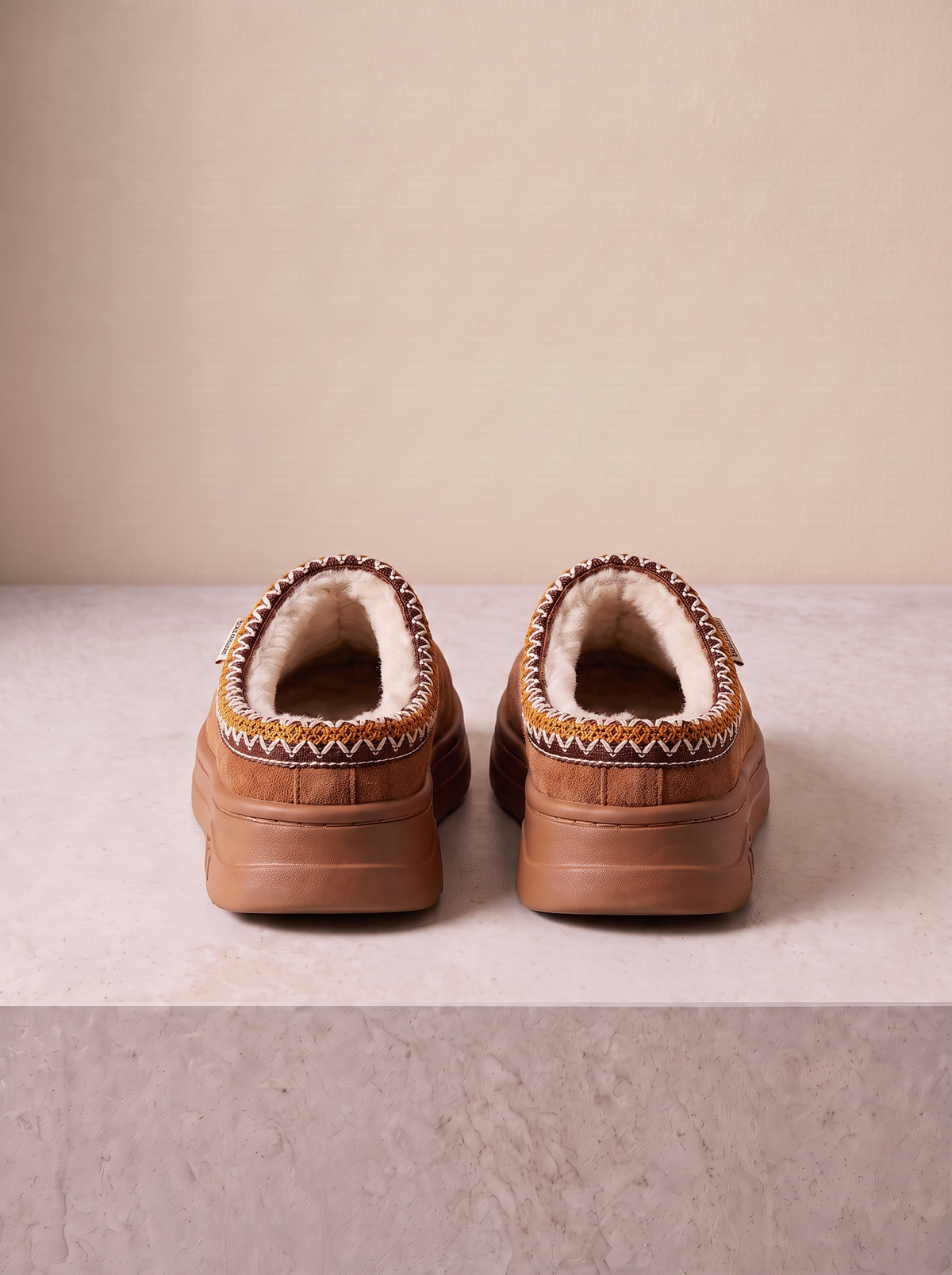 Dames Gevoerde Pantoffels met Corduroy Afwerking
