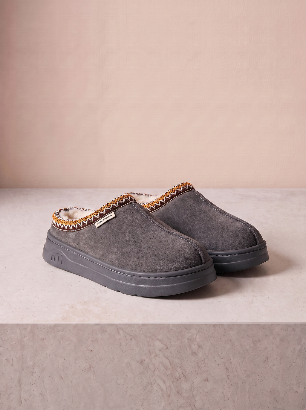 Dames Gevoerde Pantoffels met Corduroy Afwerking