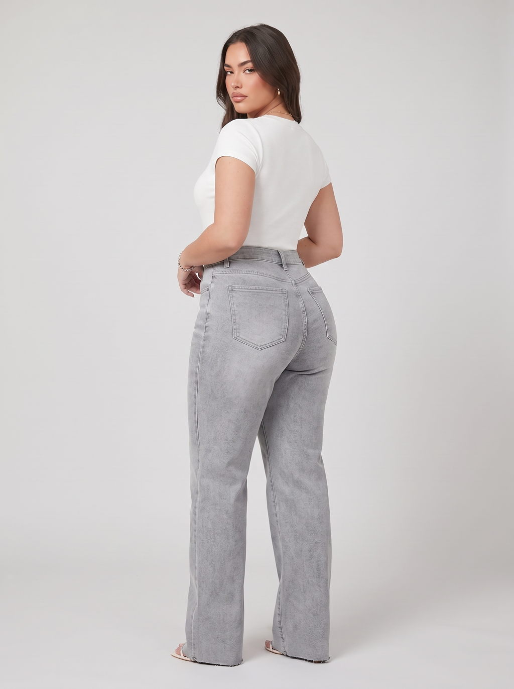 Dames High-Waist Wide-Leg Jeans