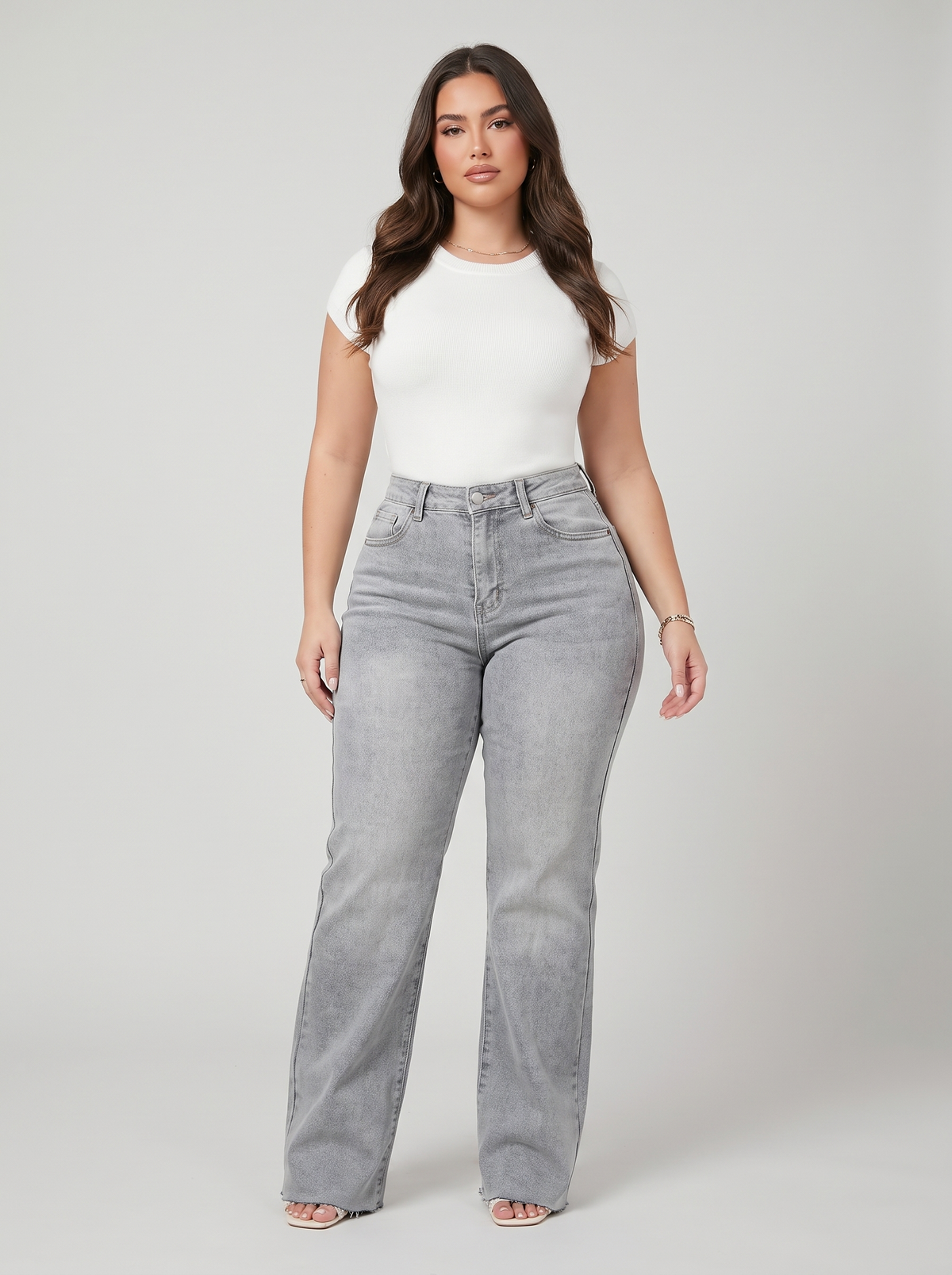 Dames High-Waist Wide-Leg Jeans