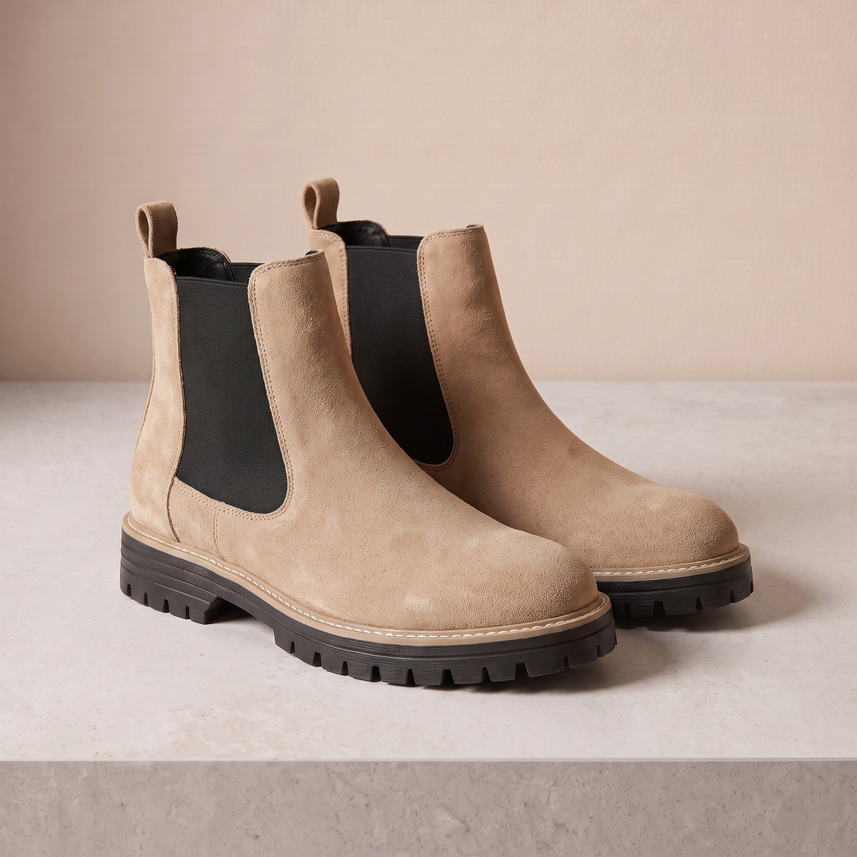 Dames Luxe Chelsea Boots met Elastische Zijpanelen