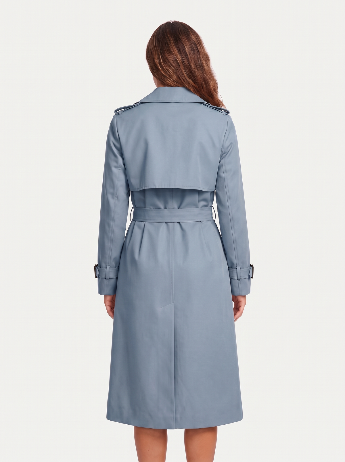 Dames Lange Trenchcoat met Dubbele Knoopsluiting