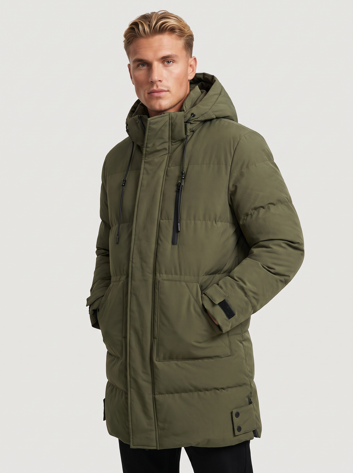Heren Gewatteerde Parka Winterjas