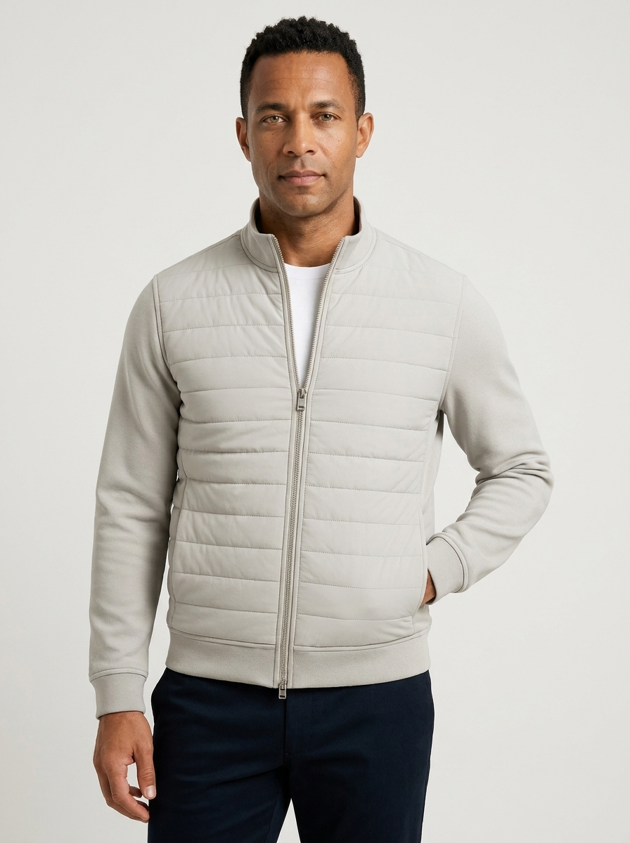 Heren Hybrid Jacket met Gebreide Mouwen