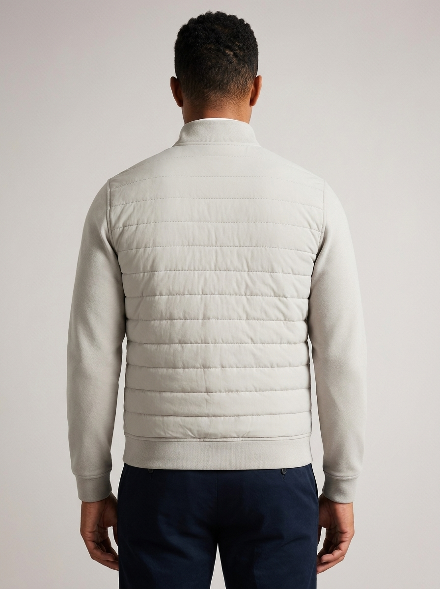 Heren Hybrid Jacket met Gebreide Mouwen