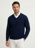 Heren V-Hals Pullover met Slim Fit Pasvorm