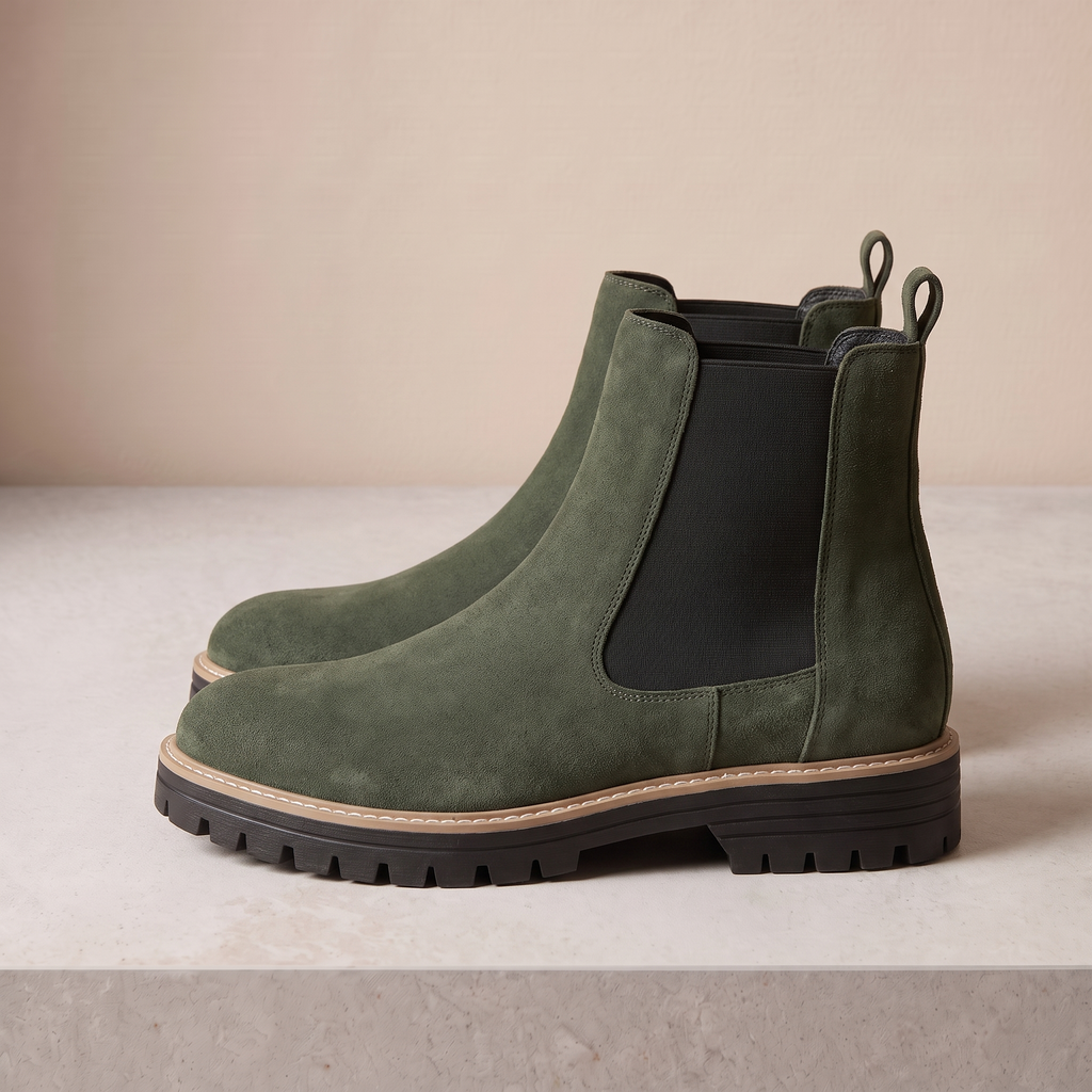 Dames Luxe Chelsea Boots met Elastische Zijpanelen