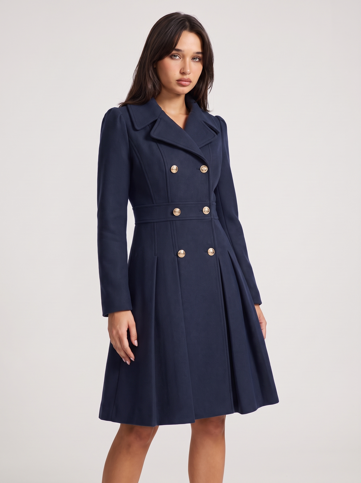 Dames Gevoerde A-Lijn Trenchcoat met Dubbele Knoopsluiting