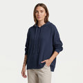 Dames Oversized Gebreide Hoodie met Trekkoord