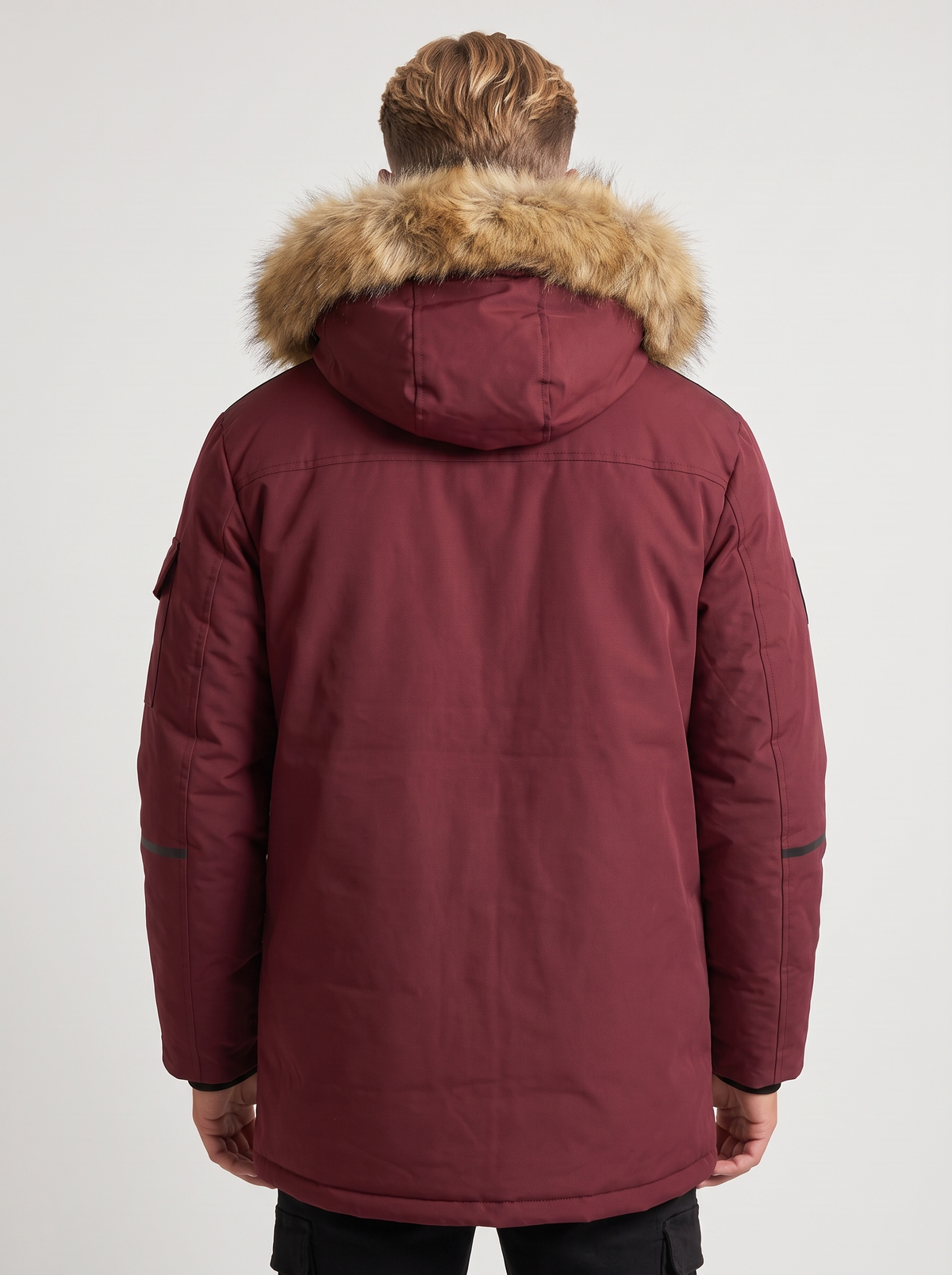 Heren Winterjas met Afneembare Capuchon Bontkraag