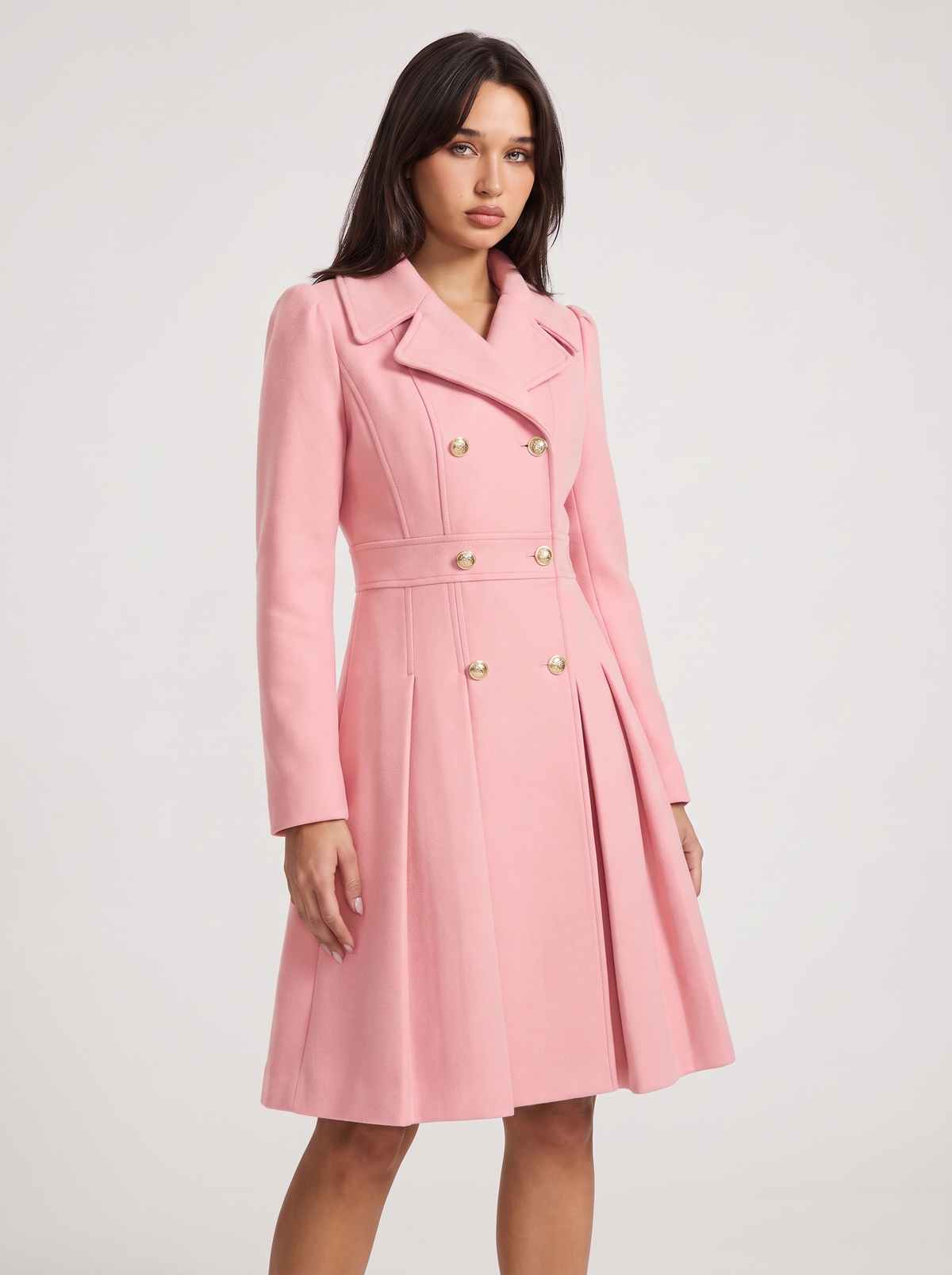Dames Gevoerde A-Lijn Trenchcoat met Dubbele Knoopsluiting