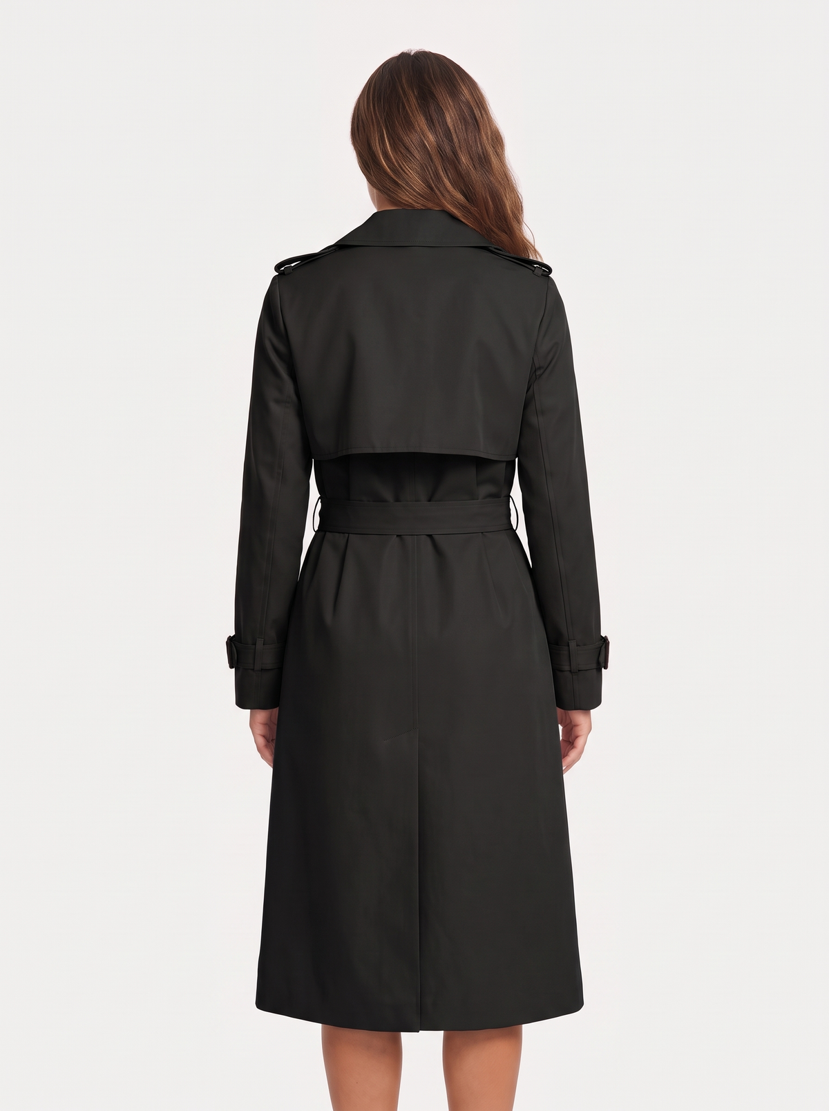 Dames Lange Trenchcoat met Dubbele Knoopsluiting